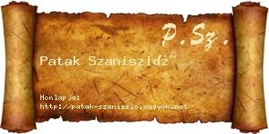 Patak Szaniszló névjegykártya